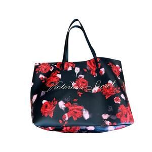 Victoria's Secret Bag Large Red Floral Rose Tote Limited Edition 2019